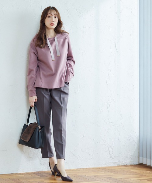 【セール】フード風バックペプラムミディ丈カットソープルオーバー（Tシャツ/カットソー）｜12Twelve Agenda（トゥエルブ アジェンダ）