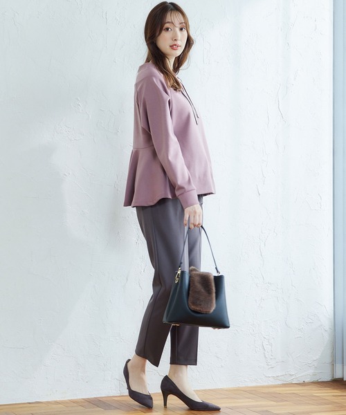 【セール】フード風バックペプラムミディ丈カットソープルオーバー（Tシャツ/カットソー）｜12Twelve Agenda（トゥエルブ アジェンダ）