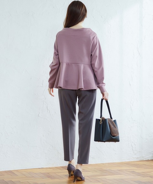 【セール】フード風バックペプラムミディ丈カットソープルオーバー（Tシャツ/カットソー）｜12Twelve Agenda（トゥエルブ アジェンダ）