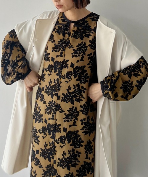 WILLFULLY（ウィルフリー）の「flower jacquard bi color piping