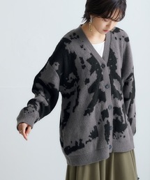 ぼかし柄配色ニットカーディガン ［Soiunique］