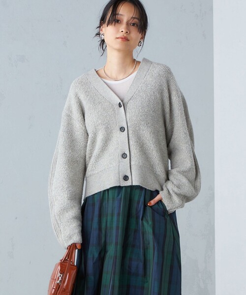SHIPS(シップス)の「〈手洗い可能〉パイル編み コンビ カーディガン ◇(カーディガン/ボレロ・レディース・ライトグレー/ブラウン・ONE SIZE)」の11枚目の写真