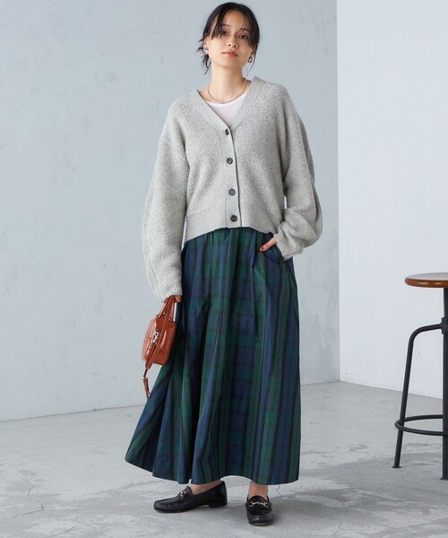 SHIPS(シップス)の「〈手洗い可能〉パイル編み コンビ カーディガン ◇(カーディガン/ボレロ・レディース・ライトグレー/ブラウン・ONE SIZE)」の15枚目の写真