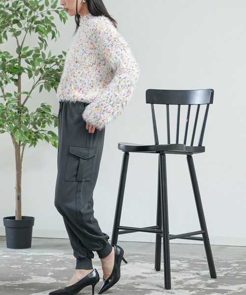 mili an deni(ミリアンデニ)の「ペアスキンカーゴパンツ(カーゴパンツ・レディース・スミクロ/オフホワイト/ネイビー/ブラック・LL/L/M)」の14枚目の写真