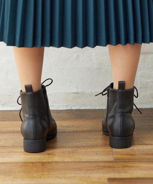 Honeys（ハニーズ）の「軽量レースアップブーツ（ブーツ・レディース・ダークブラウン/ブラック・S/M/L/LL）」の6枚目の写真