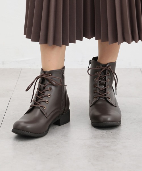 Honeys（ハニーズ）の「軽量レースアップブーツ（ブーツ・レディース・ダークブラウン/ブラック・S/M/L/LL）」の8枚目の写真