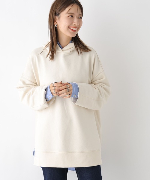 LEPSIM（レプシィム）の「チュニックフーディー　969917（パーカー・レディース・アイボリー/ブラウン/ブルー・FREE）」の5枚目の写真