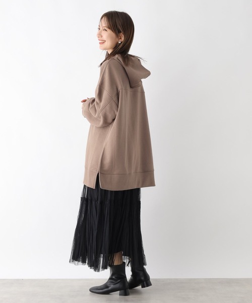 LEPSIM（レプシィム）の「チュニックフーディー　969917（パーカー・レディース・アイボリー/ブラウン/ブルー・FREE）」の7枚目の写真