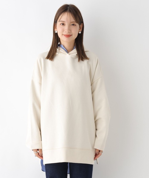 LEPSIM（レプシィム）の「チュニックフーディー　969917（パーカー・レディース・アイボリー/ブラウン/ブルー・FREE）」の13枚目の写真