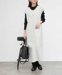 Chez toi | ニットプルオーバー×起毛カフタンワンピース(ワンピース)