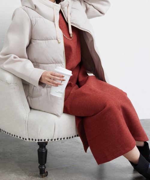 Chez toi（シェトワ）の「ニットプルオーバー×起毛カフタンワンピース（ワンピース・レディース・オレンジ/ブルー/ブラウン/アイボリー・FREE）」の9枚目の写真