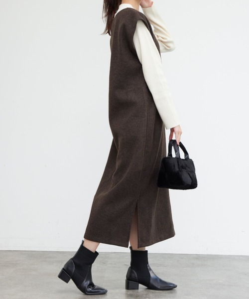 Chez toi（シェトワ）の「ニットプルオーバー×起毛カフタンワンピース（ワンピース・レディース・オレンジ/ブルー/ブラウン/アイボリー・FREE）」の13枚目の写真