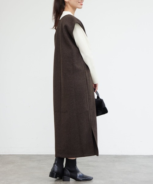 Chez toi（シェトワ）の「ニットプルオーバー×起毛カフタンワンピース（ワンピース・レディース・オレンジ/ブルー/ブラウン/アイボリー・FREE）」の14枚目の写真