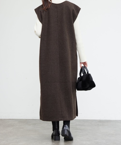 Chez toi（シェトワ）の「ニットプルオーバー×起毛カフタンワンピース（ワンピース・レディース・オレンジ/ブルー/ブラウン/アイボリー・FREE）」の15枚目の写真