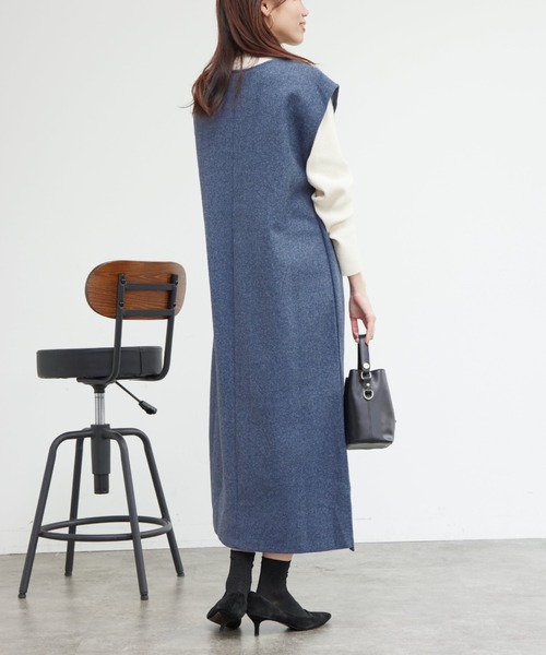 Chez toi（シェトワ）の「ニットプルオーバー×起毛カフタンワンピース（ワンピース・レディース・オレンジ/ブルー/ブラウン/アイボリー・FREE）」の22枚目の写真