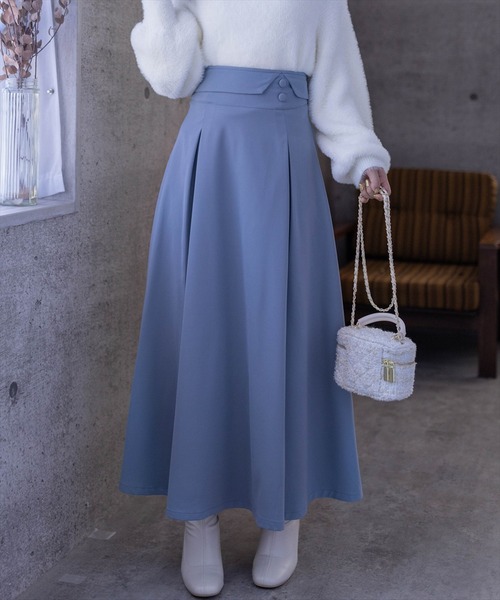 clear（クリア）の「ハイウエストタックフレアスカート[低身長用サイズ