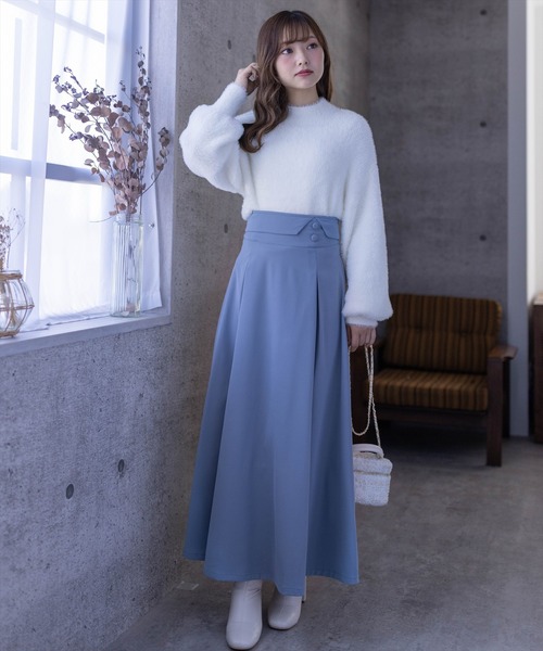 clear（クリア）の「ハイウエストタックフレアスカート[低身長用サイズ