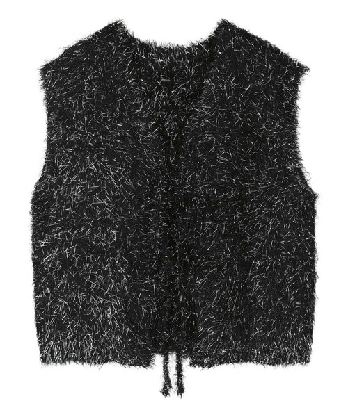 miette（ミエット）の「2wayリボンラメシャギーニットベスト（ベスト・レディース・ブラック/ブルー/ホワイト/ピンク・FREE）」の19枚目の写真