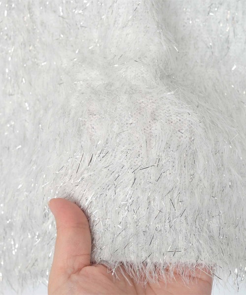 miette（ミエット）の「2wayリボンラメシャギーニットベスト（ベスト・レディース・ブラック/ブルー/ホワイト/ピンク・FREE）」の13枚目の写真