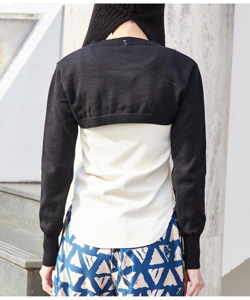 Settimissimo(セッティミッシモ)の「ITALYショートニット プルオーバー(ニット/セーター・レディース・グレー/ブラック・FREE)」の15枚目の写真