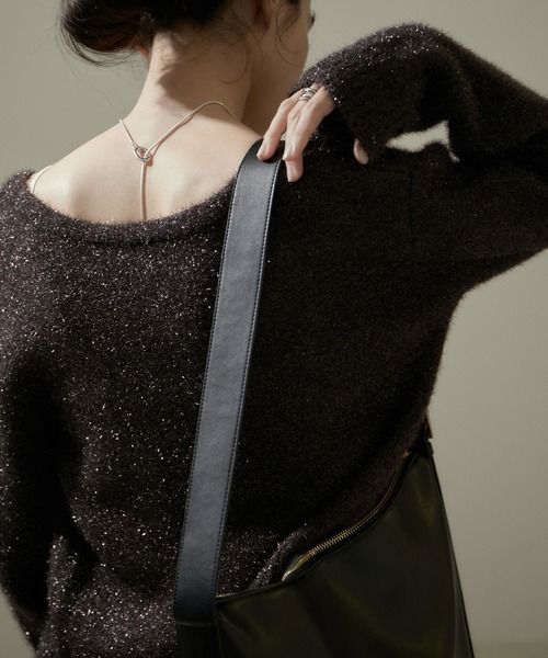 SALON adam et rope'（サロン アダム エ ロペ）の「バックルショルダーレザートートバッグ（ショルダーバッグ・レディース・グレー系その他/ブラック/シルバー・FREE）」の7枚目の写真