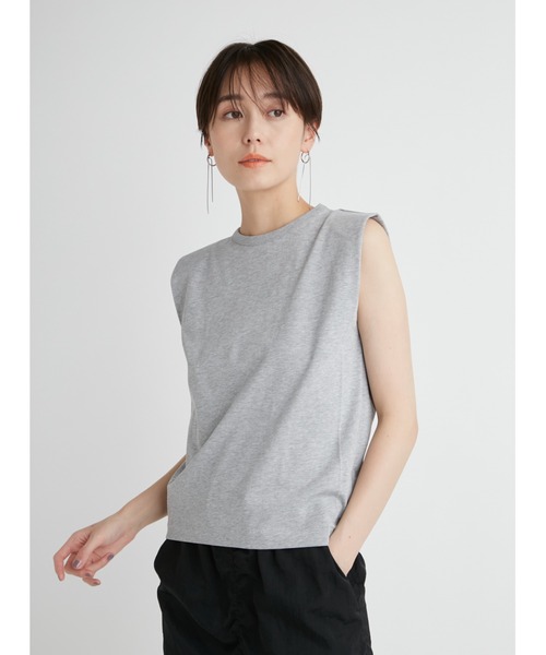 emmi(エミ)の「【emmi atelier】コンパクトスクエアトップス(Tシャツ/カットソー・レディース・グレー/ブラック/ホワイト/オレンジ・FREE)」の4枚目の写真