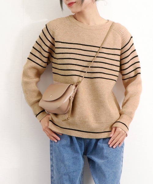Miniministore(ミニミニストア)の「ボーダー柄ニットプルオーバー レディース(ニット/セーター・レディース・アイボリー/ネイビー/ベージュ・フリー)」の11枚目の写真
