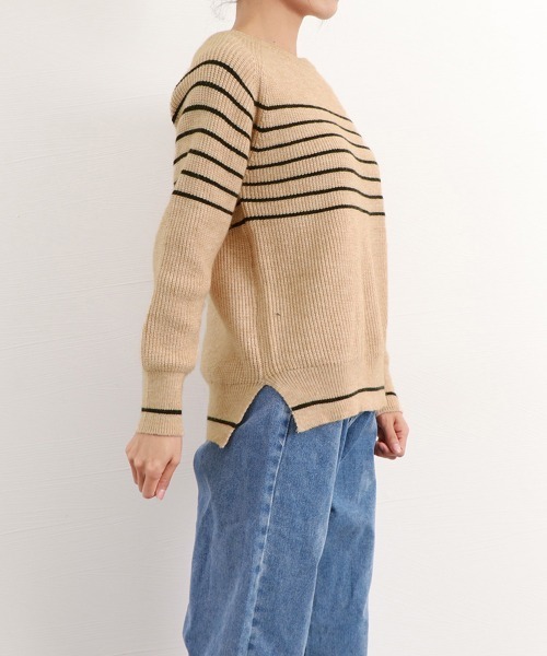 Miniministore(ミニミニストア)の「ボーダー柄ニットプルオーバー レディース(ニット/セーター・レディース・アイボリー/ネイビー/ベージュ・フリー)」の12枚目の写真