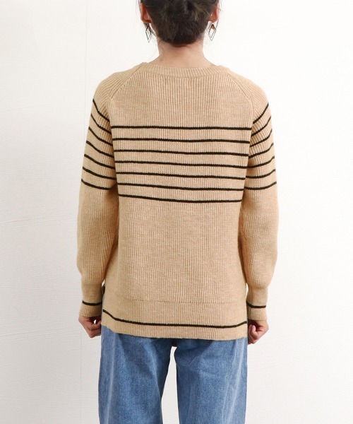 Miniministore(ミニミニストア)の「ボーダー柄ニットプルオーバー レディース(ニット/セーター・レディース・アイボリー/ネイビー/ベージュ・フリー)」の13枚目の写真