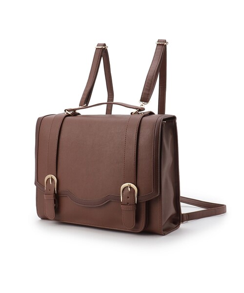 Ober Tashe（オーバータッシェ）の「スカラップサッチェル（バックパック/リュック・レディース・ブラック/ダークブラウン/キャメル・FREE）」の14枚目の写真