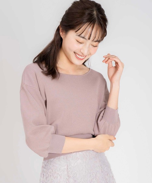NOELA(ノエラ)の「ボートネックドルマンニット(ニット/セーター・レディース・ピンク/オフホワイト/オレンジ/カーキ・フリー)」の4枚目の写真