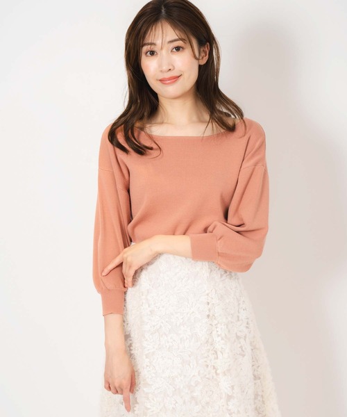 NOELA(ノエラ)の「ボートネックドルマンニット(ニット/セーター・レディース・ピンク/オフホワイト/オレンジ/カーキ・フリー)」の7枚目の写真
