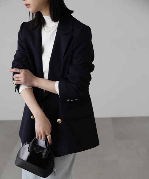 FREE'S MART（フリーズマート）の「ダブルブレストジャケット（テーラードジャケット・レディース・ネイビー/ブラウン系その他2/ブラウン系その他・MEDIUM/SMALL）」の10枚目の写真