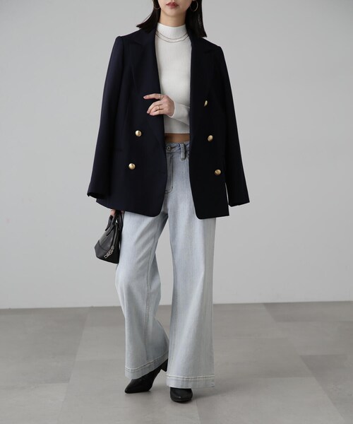 FREE'S MART（フリーズマート）の「ダブルブレストジャケット（テーラードジャケット・レディース・ネイビー/ブラウン系その他2/ブラウン系その他・MEDIUM/SMALL）」の16枚目の写真