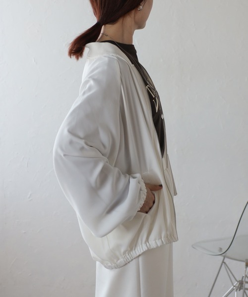 ☆ドイツ発*BERSHKA*新作*オーバーサイズサテンダブルブレザー☆ ダブルブレスト仕様オーバーサイズブレザー - レディッシュ