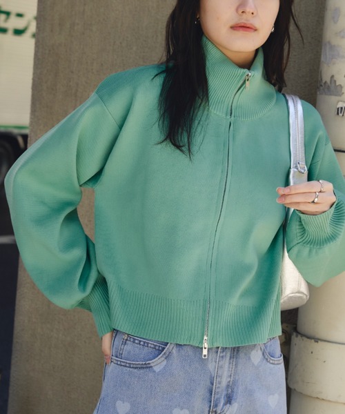 Auntie Rosa Holiday（アンティローザホリデー）の「ダブルジップカーディガン（カーディガン/ボレロ・レディース・ブラック/グリーン/オフホワイト・FREE）」の11枚目の写真