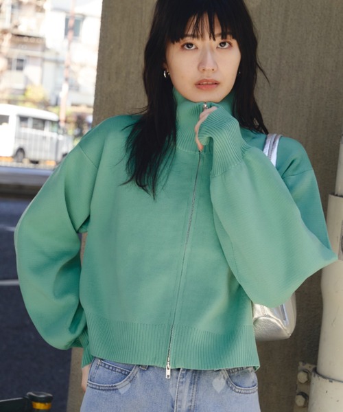 Auntie Rosa Holiday（アンティローザホリデー）の「ダブルジップカーディガン（カーディガン/ボレロ・レディース・ブラック/グリーン/オフホワイト・FREE）」の20枚目の写真