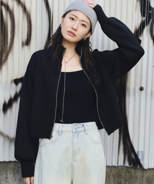 Auntie Rosa Holiday（アンティローザホリデー）の「ダブルジップカーディガン（カーディガン/ボレロ・レディース・ブラック/グリーン/オフホワイト・FREE）」の16枚目の写真