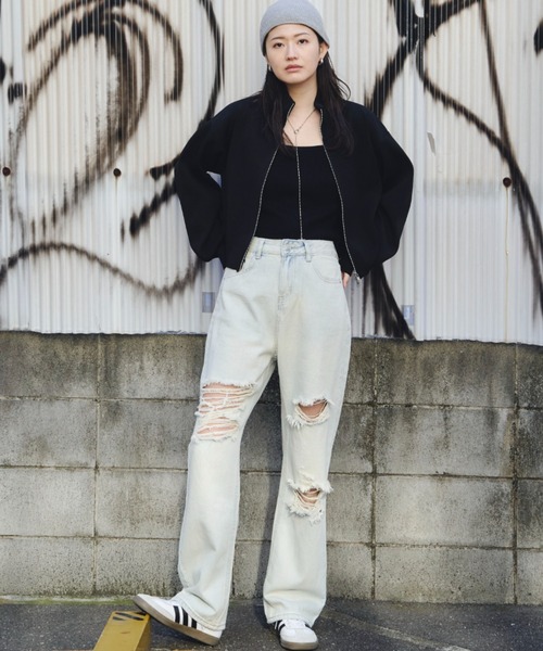 Auntie Rosa Holiday（アンティローザホリデー）の「ダブルジップカーディガン（カーディガン/ボレロ・レディース・ブラック/グリーン/オフホワイト・FREE）」の15枚目の写真