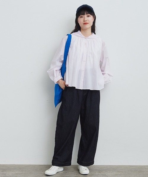 bulle de savon（ビュルデサボン）の「stripe hoodie ブラウス