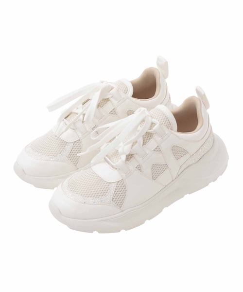 31 Sons de mode（トランテアン　ソン　ドゥ　モード）の「グリッタースニーカー（スニーカー・レディース・オフホワイト/グレー・L/S/M）」の4枚目の写真