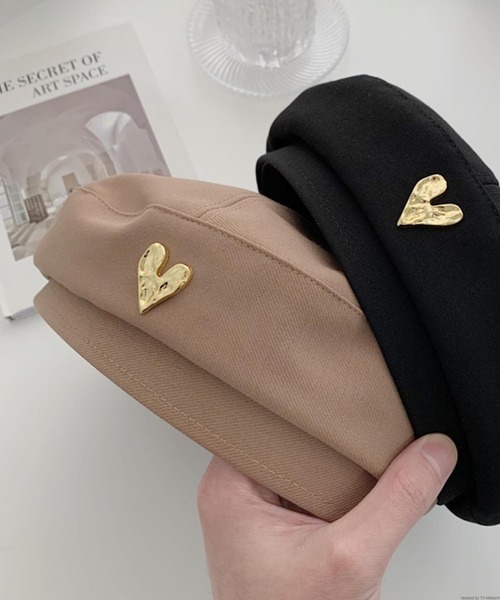 TONE SELECT GOODS（トーンセレクトグッズ）の「pur chouchou/ハートモチーフ  ベレー帽 P4161（ハンチング/ベレー帽・レディース・ベージュ/ブラウン/ダークブラウン/ブラック・FREE）」の8枚目の写真