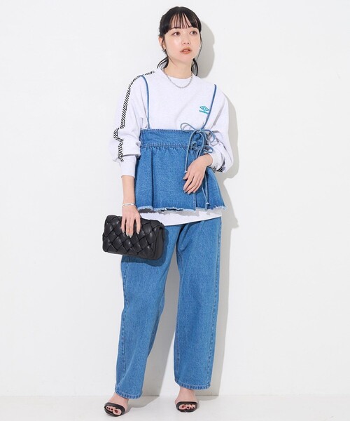 FREAK'S STORE(フリークスストア)の「マルチウェイ ビスチェ付き デニムパンツ(デニムパンツ・レディース・ブルー/ブラック・フリ-)」の10枚目の写真