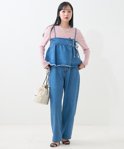 FREAK'S STORE(フリークスストア)の「マルチウェイ ビスチェ付き デニムパンツ(デニムパンツ・レディース・ブルー/ブラック・フリ-)」の18枚目の写真