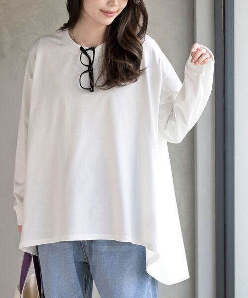 rps（アールピーエス）の「ＢＡＣＫフレアーテントラインロンＴ（Tシャツ/カットソー・レディース・チャコールグレー/ブラック/オフホワイト/ホワイト系その他2/ミント/アイボリー/その他・フリー）」の2枚目の写真