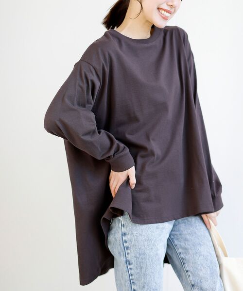 rps（アールピーエス）の「ＢＡＣＫフレアーテントラインロンＴ（Tシャツ/カットソー・レディース・チャコールグレー/ブラック/オフホワイト/ホワイト系その他2/ミント/アイボリー/その他・フリー）」の5枚目の写真