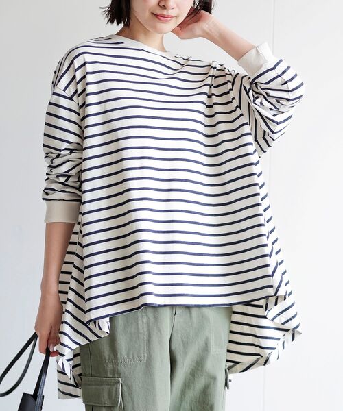 rps（アールピーエス）の「ＢＡＣＫフレアーテントラインロンＴ（Tシャツ/カットソー・レディース・チャコールグレー/ブラック/オフホワイト/ホワイト系その他2/ミント/アイボリー/その他・フリー）」の4枚目の写真