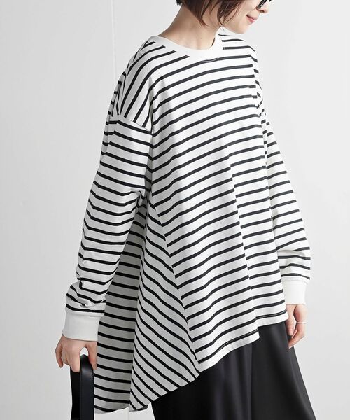 rps（アールピーエス）の「ＢＡＣＫフレアーテントラインロンＴ（Tシャツ/カットソー・レディース・チャコールグレー/ブラック/オフホワイト/ホワイト系その他2/ミント/アイボリー/その他・フリー）」の7枚目の写真