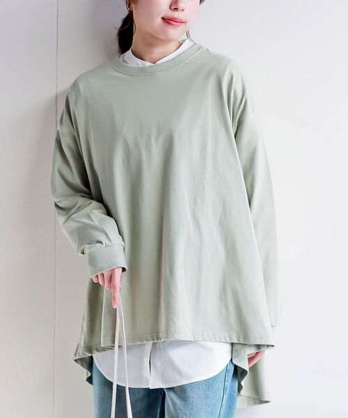 rps（アールピーエス）の「ＢＡＣＫフレアーテントラインロンＴ（Tシャツ/カットソー・レディース・チャコールグレー/ブラック/オフホワイト/ホワイト系その他2/ミント/アイボリー/その他・フリー）」の6枚目の写真