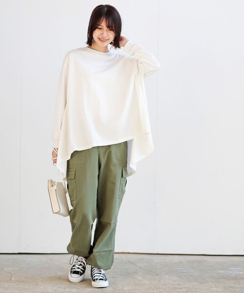 rps（アールピーエス）の「ＢＡＣＫフレアーテントラインロンＴ（Tシャツ/カットソー・レディース・チャコールグレー/ブラック/オフホワイト/ホワイト系その他2/ミント/アイボリー/その他・フリー）」の21枚目の写真